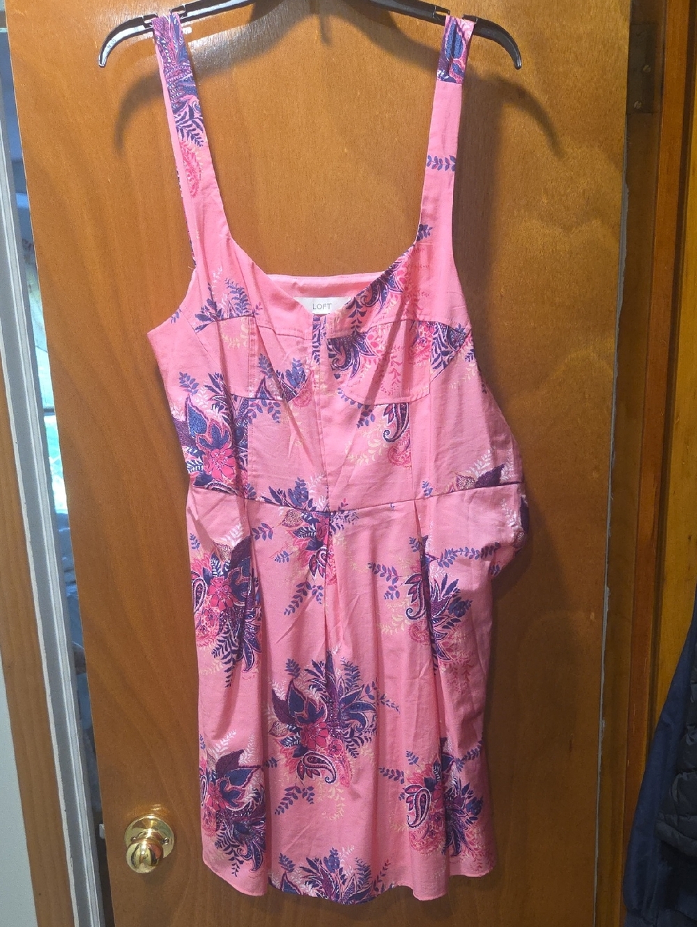 LOFT Coral Pink Floral Sleeveless Dress